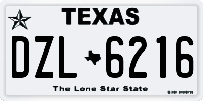 TX license plate DZL6216