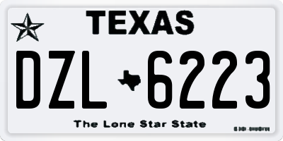 TX license plate DZL6223