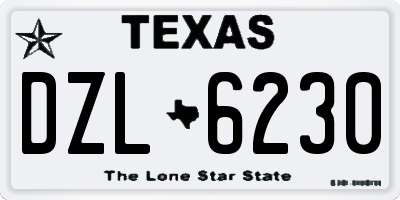 TX license plate DZL6230