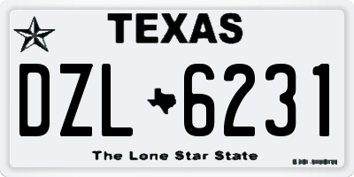 TX license plate DZL6231