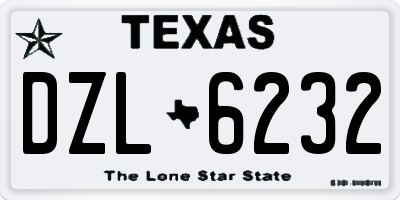 TX license plate DZL6232