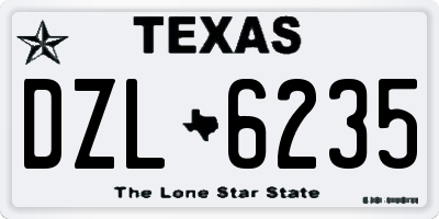 TX license plate DZL6235