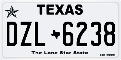 TX license plate DZL6238
