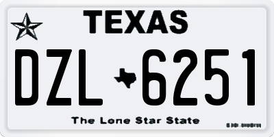 TX license plate DZL6251