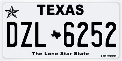 TX license plate DZL6252