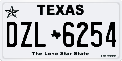 TX license plate DZL6254