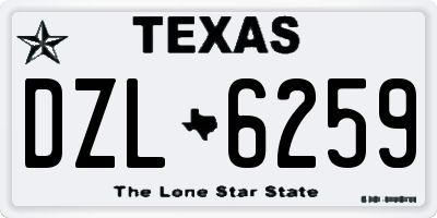 TX license plate DZL6259