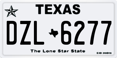 TX license plate DZL6277