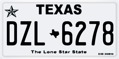 TX license plate DZL6278