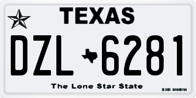 TX license plate DZL6281