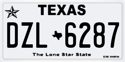 TX license plate DZL6287