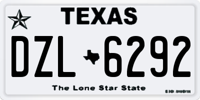 TX license plate DZL6292