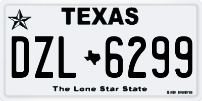 TX license plate DZL6299