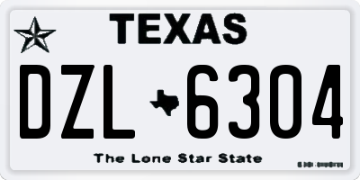 TX license plate DZL6304
