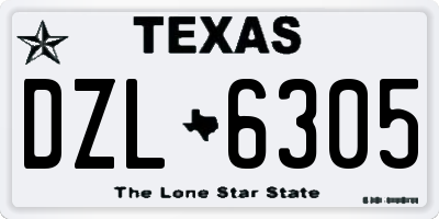 TX license plate DZL6305