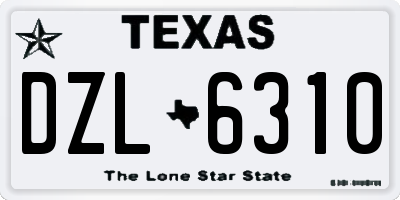 TX license plate DZL6310