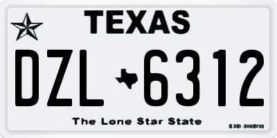 TX license plate DZL6312