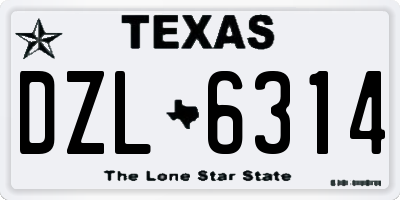 TX license plate DZL6314