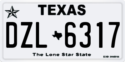 TX license plate DZL6317