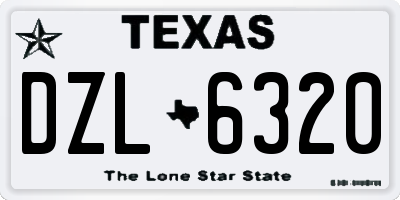 TX license plate DZL6320