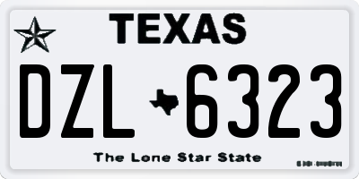 TX license plate DZL6323