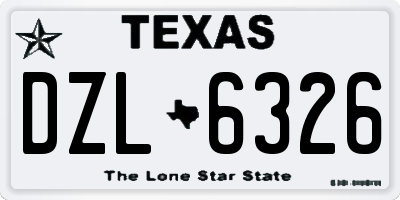 TX license plate DZL6326