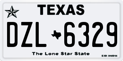 TX license plate DZL6329