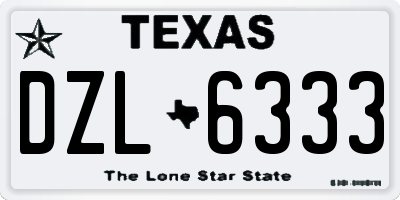 TX license plate DZL6333