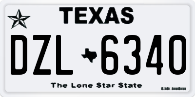 TX license plate DZL6340