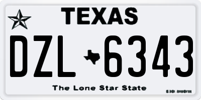 TX license plate DZL6343