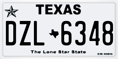 TX license plate DZL6348