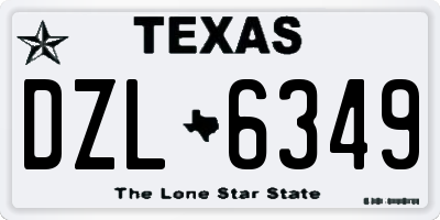 TX license plate DZL6349