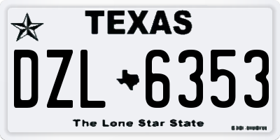 TX license plate DZL6353