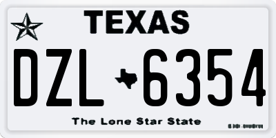 TX license plate DZL6354