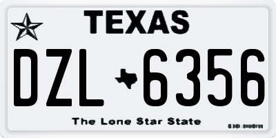 TX license plate DZL6356
