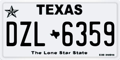 TX license plate DZL6359