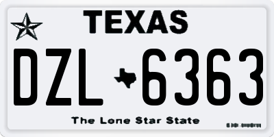 TX license plate DZL6363