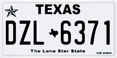 TX license plate DZL6371