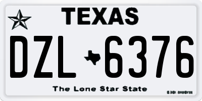 TX license plate DZL6376