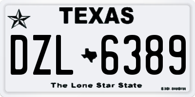 TX license plate DZL6389