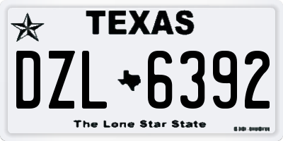 TX license plate DZL6392
