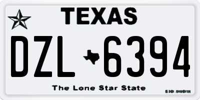 TX license plate DZL6394