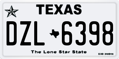 TX license plate DZL6398