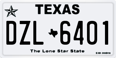 TX license plate DZL6401
