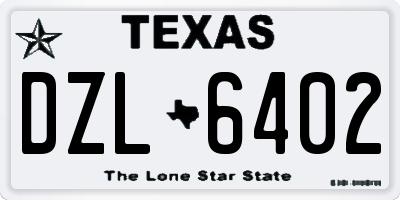 TX license plate DZL6402