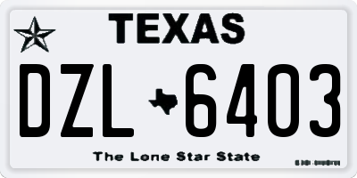 TX license plate DZL6403