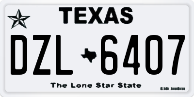 TX license plate DZL6407