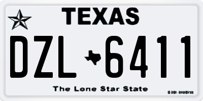 TX license plate DZL6411