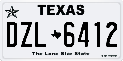 TX license plate DZL6412