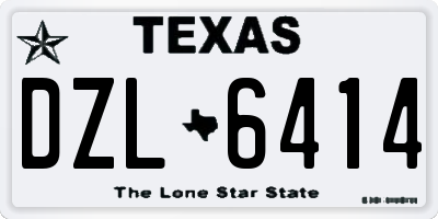 TX license plate DZL6414